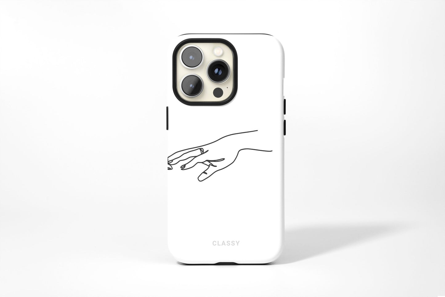 White Couple Hand Tough Case - Classy Cases - Phone Case - iPhone 12 Pro Max - Glossy -