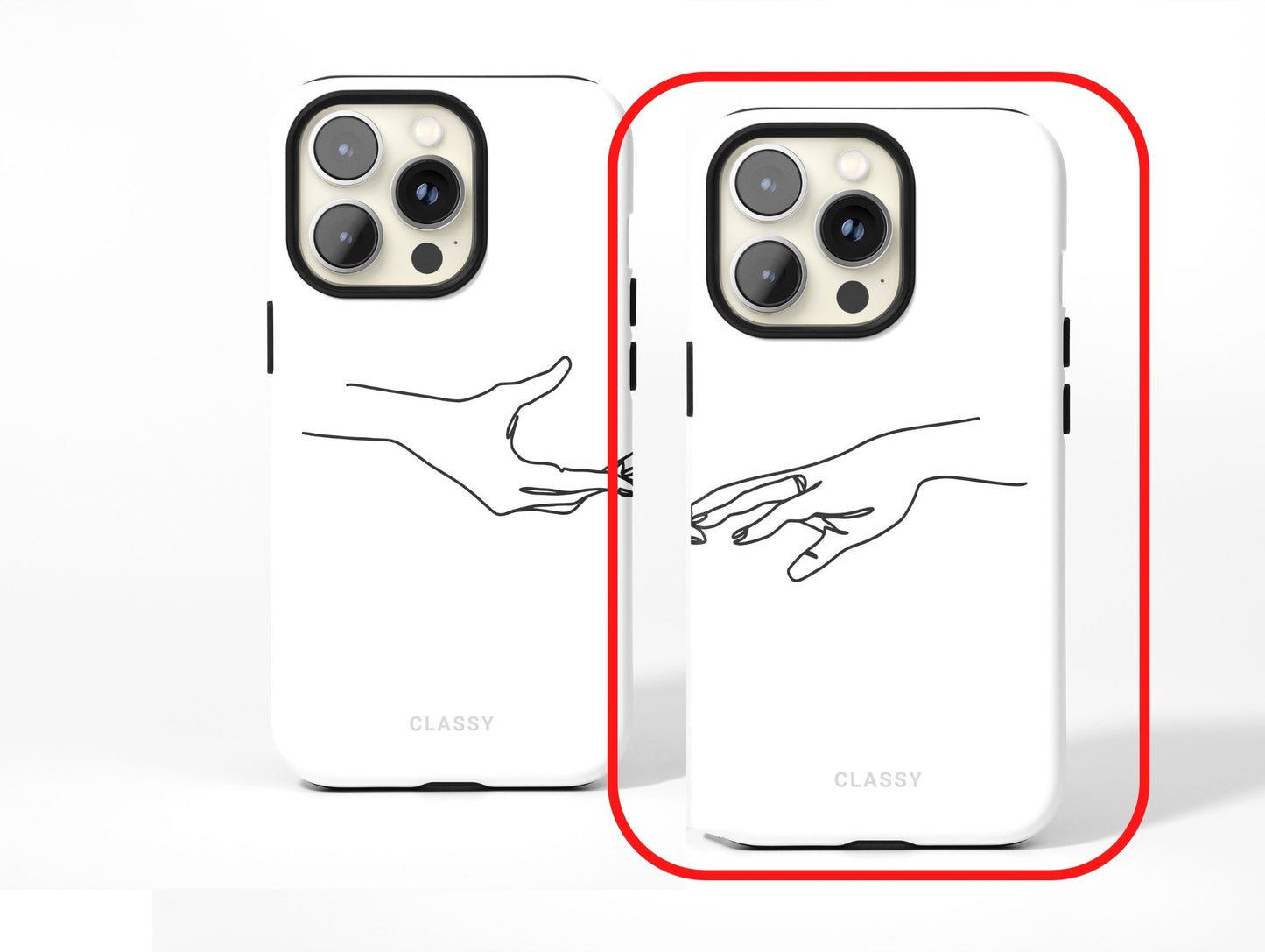 White Couple Hand Tough Case - Classy Cases - Phone Case - iPhone 12 Pro Max - Glossy -