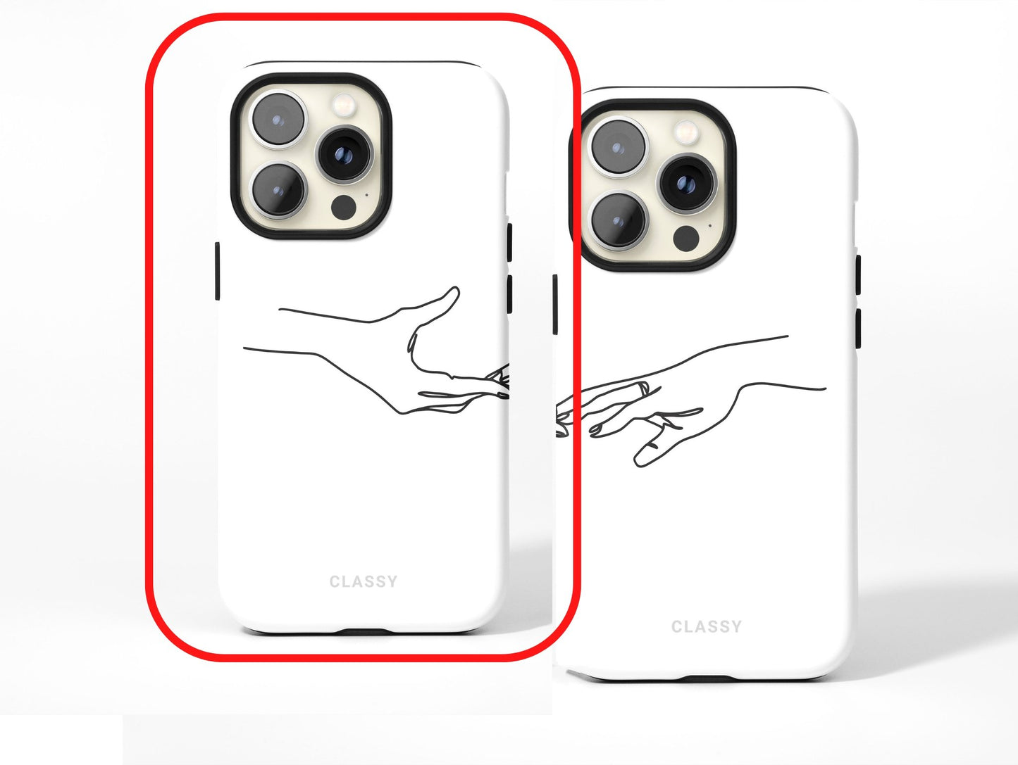 White Couple Hand Tough Case - Classy Cases - Phone Case - iPhone 12 Pro Max - Glossy -
