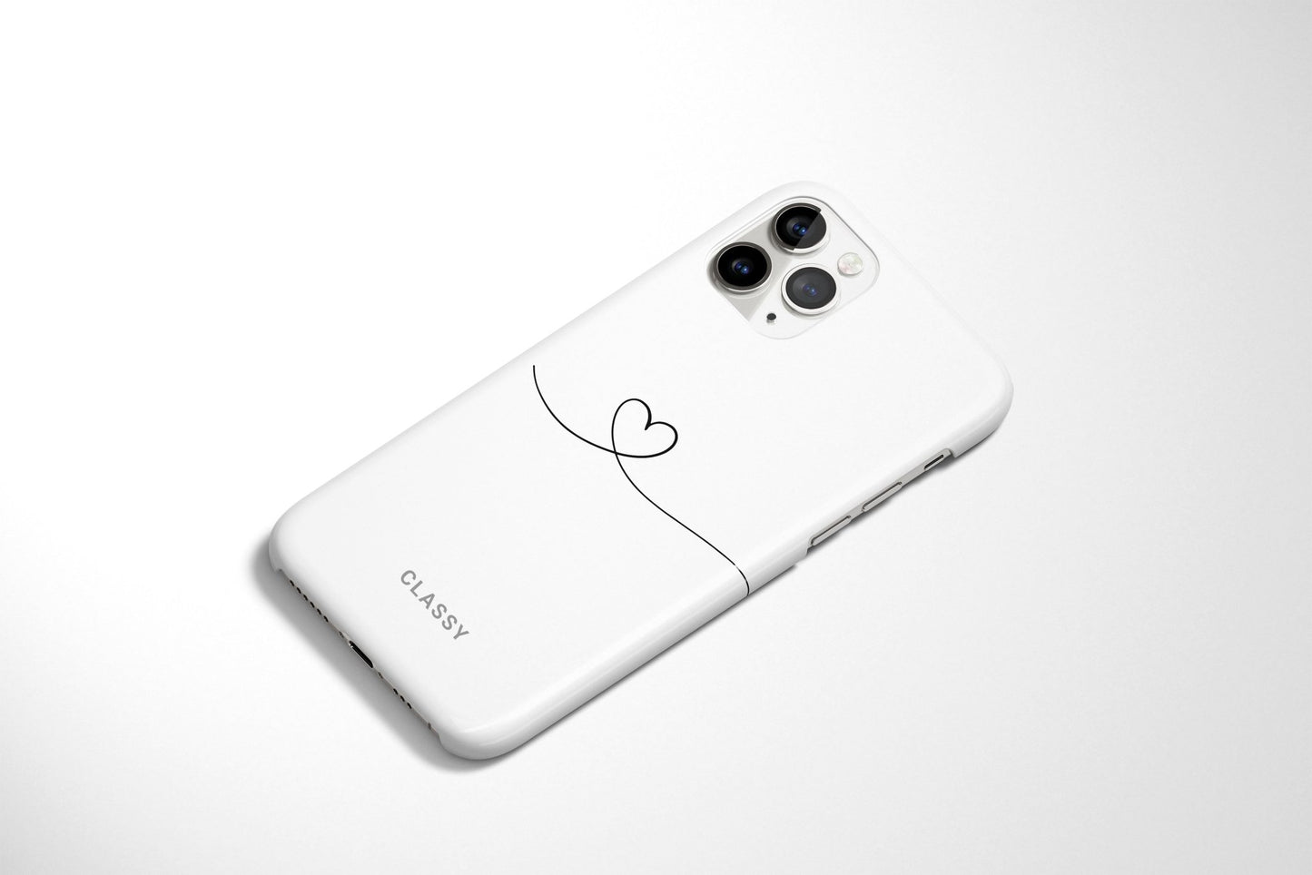 White Couple Snap Case | Line Heart - Classy Cases - Phone Case - iPhone 12 Pro Max - Glossy -