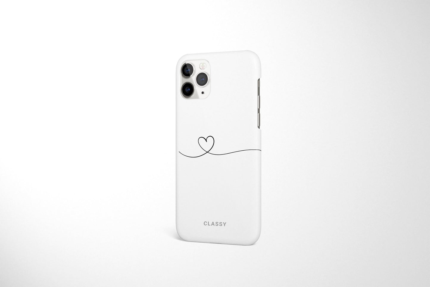 White Couple Snap Case | Line Heart - Classy Cases - Phone Case - iPhone 12 Pro Max - Glossy -