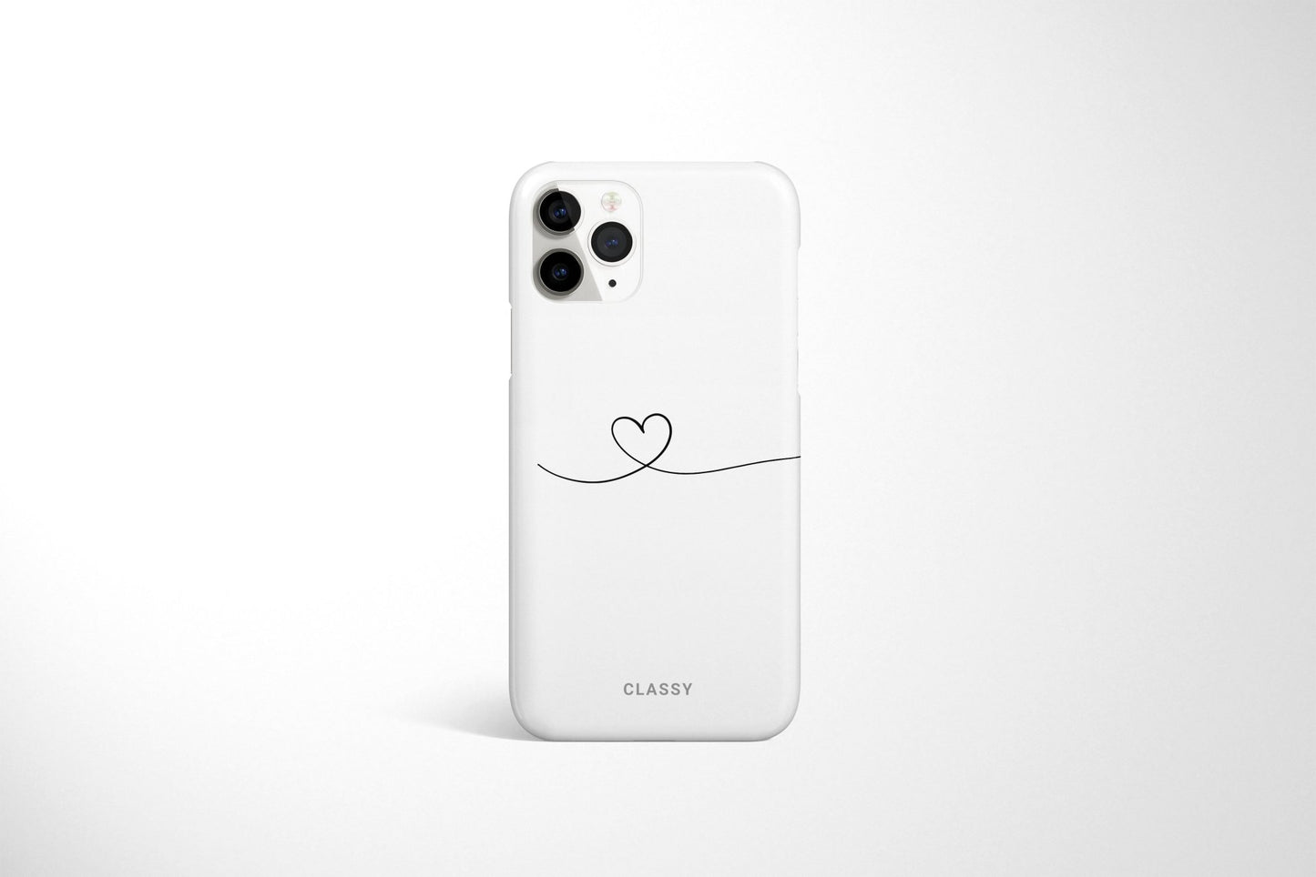 White Couple Snap Case | Line Heart - Classy Cases - Phone Case - iPhone 12 Pro Max - Glossy -