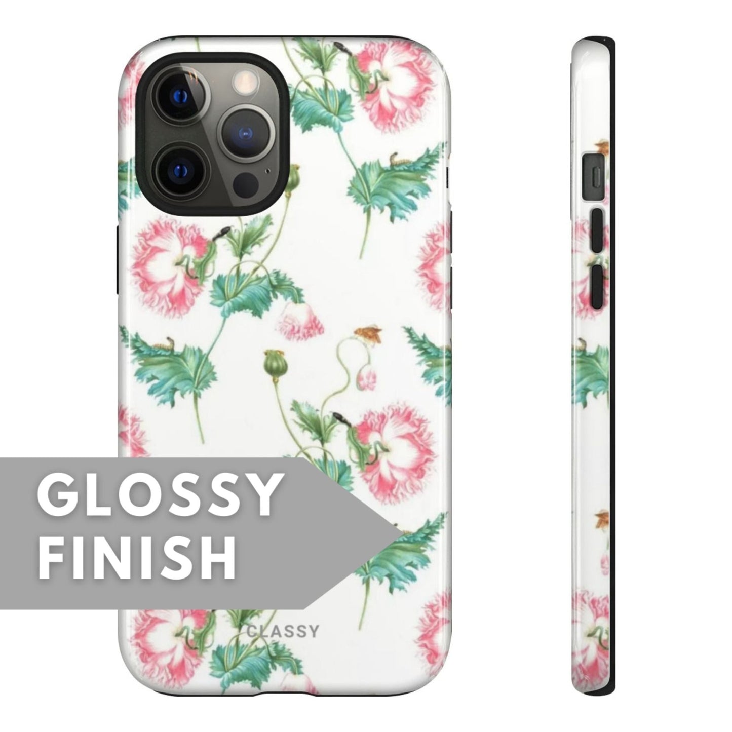White Flower Tough Case - Classy Cases - Phone Case - Samsung Galaxy S22 - Glossy -