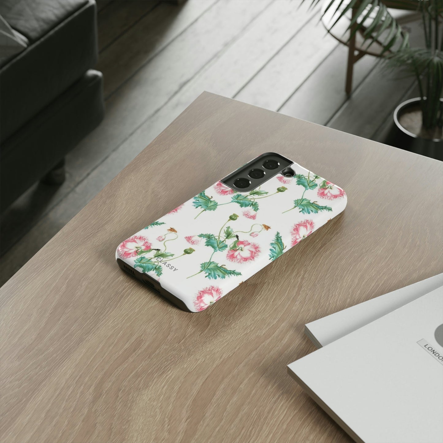 White Flower Tough Case - Classy Cases - Phone Case - Samsung Galaxy S22 - Glossy -