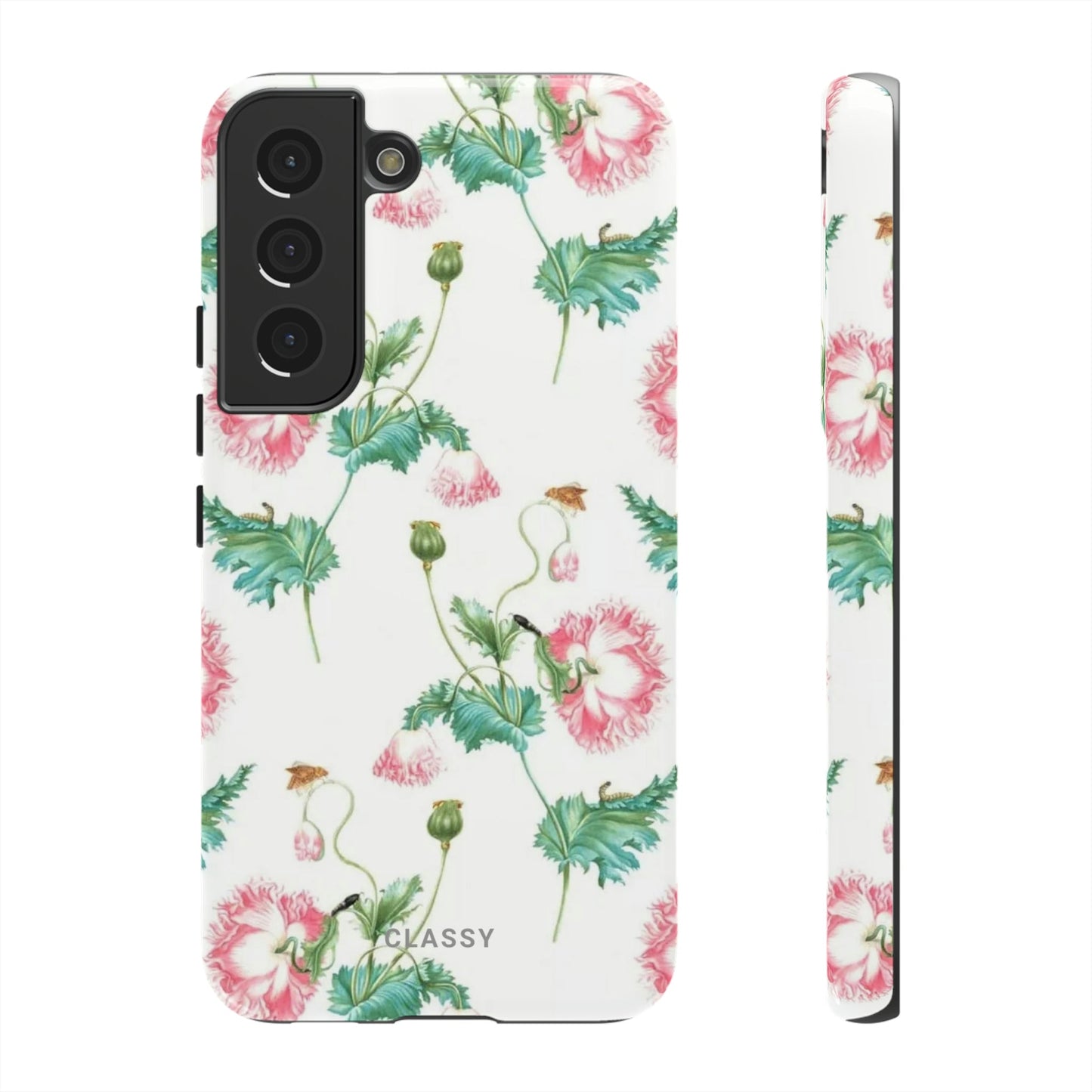 White Flower Tough Case - Classy Cases - Phone Case - Samsung Galaxy S22 - Glossy -