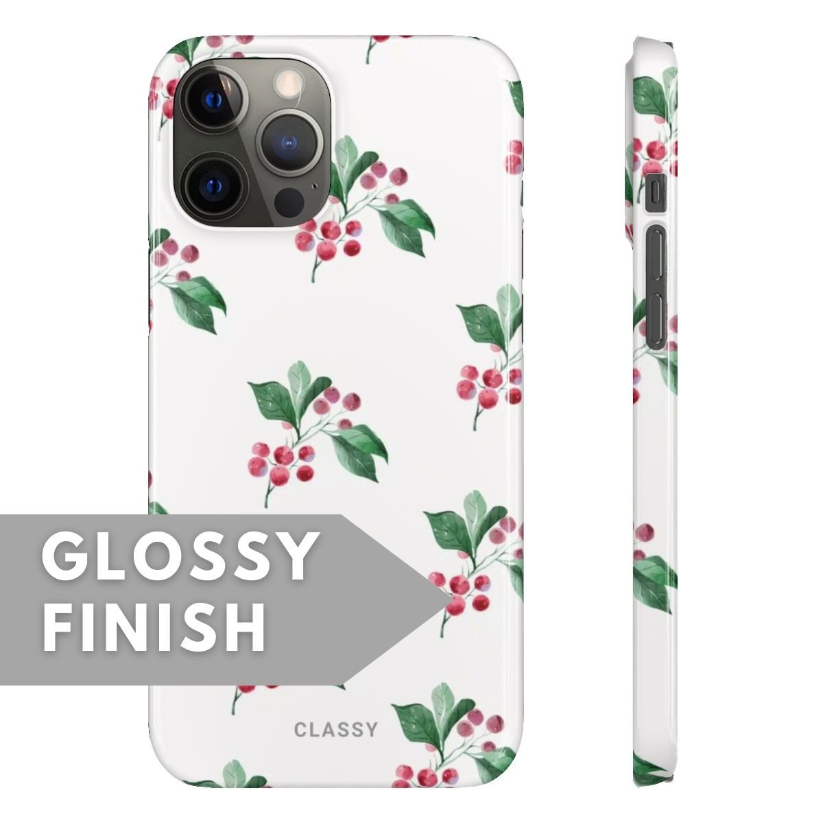 White Flowers Snap Case - Classy Cases - Phone Case - iPhone 12 Pro Max - Glossy -