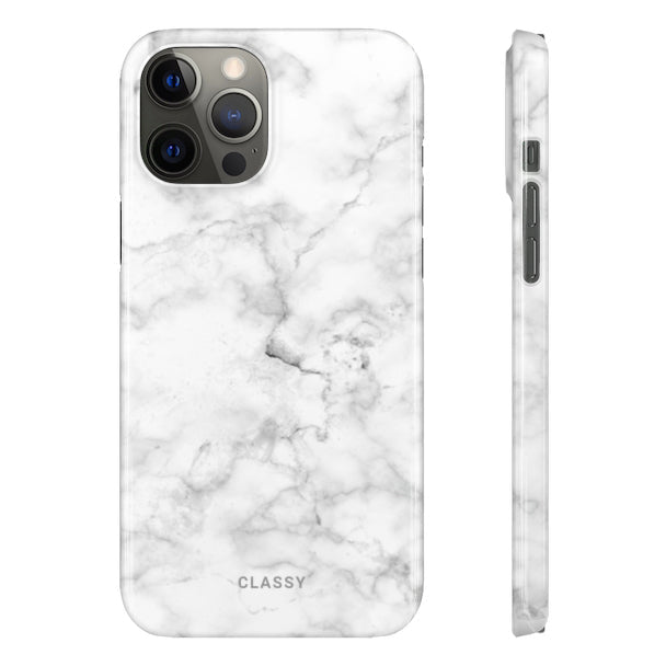 White Marble Snap Case - Classy Cases - Phone Case - iPhone 12 Pro Max - Glossy -