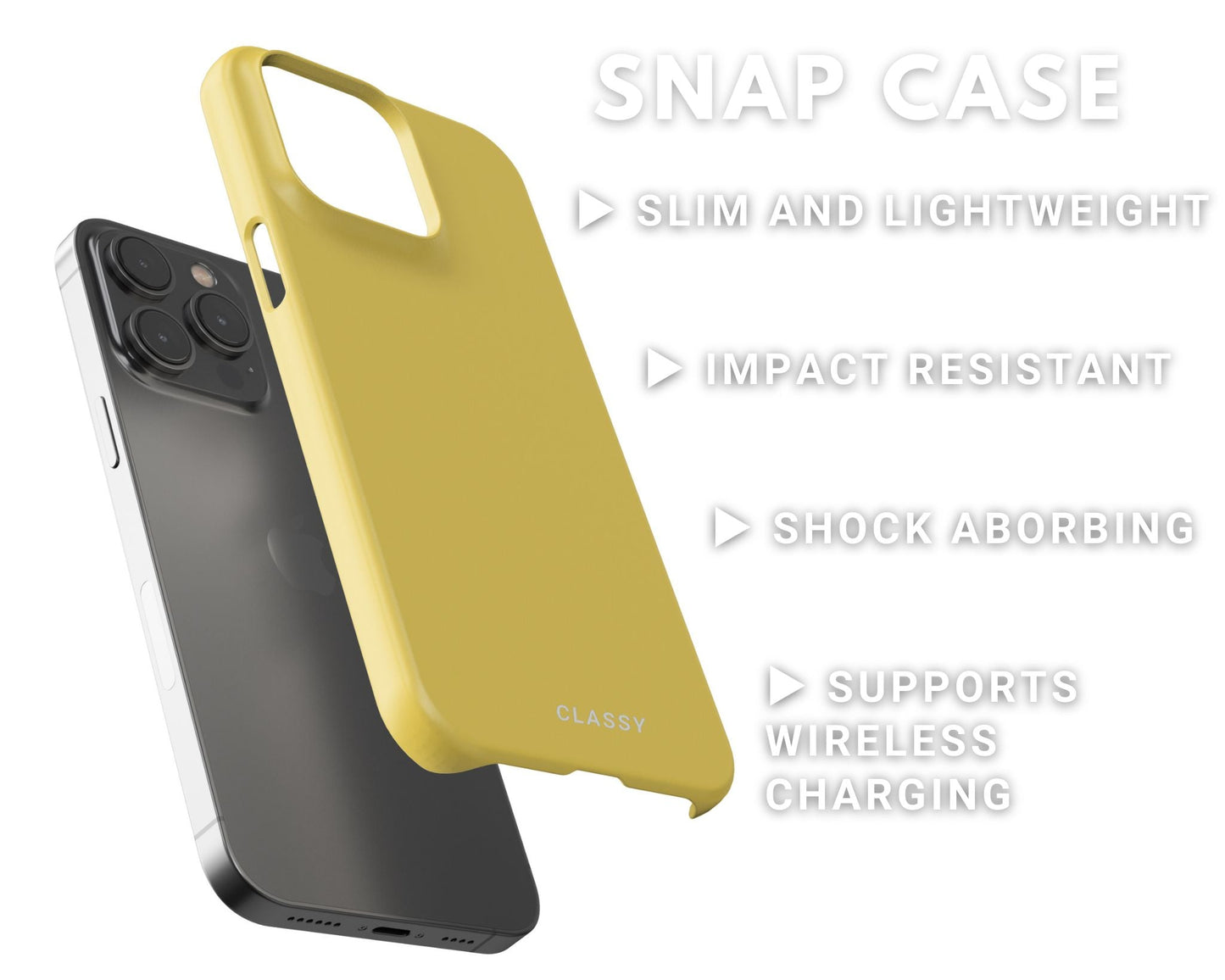 Yellow Snap Case - Classy Cases - Phone Case - iPhone 14 - Glossy -