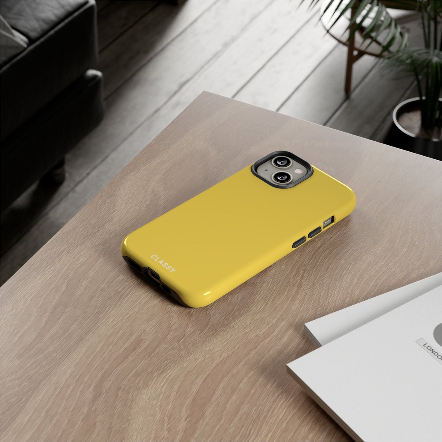 Yellow Tough Case - Classy Cases - Phone Case - iPhone 14 - Glossy -