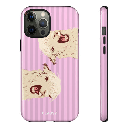 Pink Striped Llamas Tough Case - Classy Cases