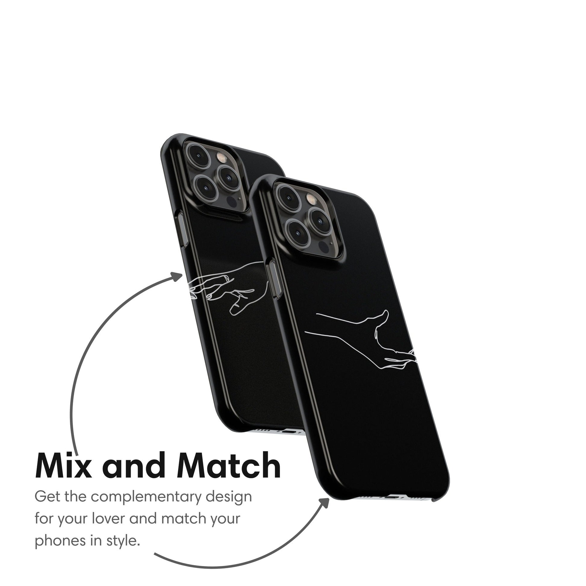 Black Couple Hand Snap Case mix and match