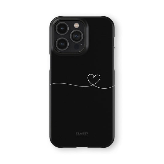 Black Couple Snap Case | Line Heart front