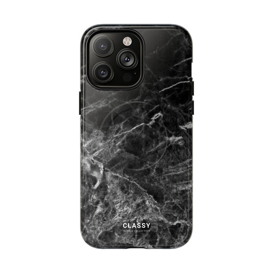 Black Marble MagSafe Tough Case front