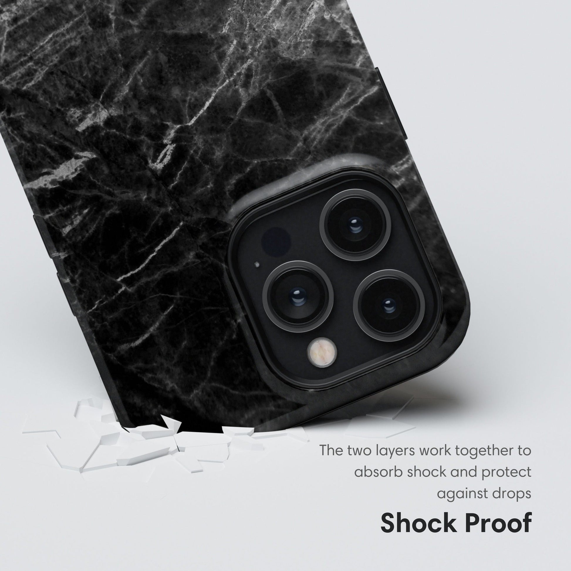 Black Marble Tough Case shockproof