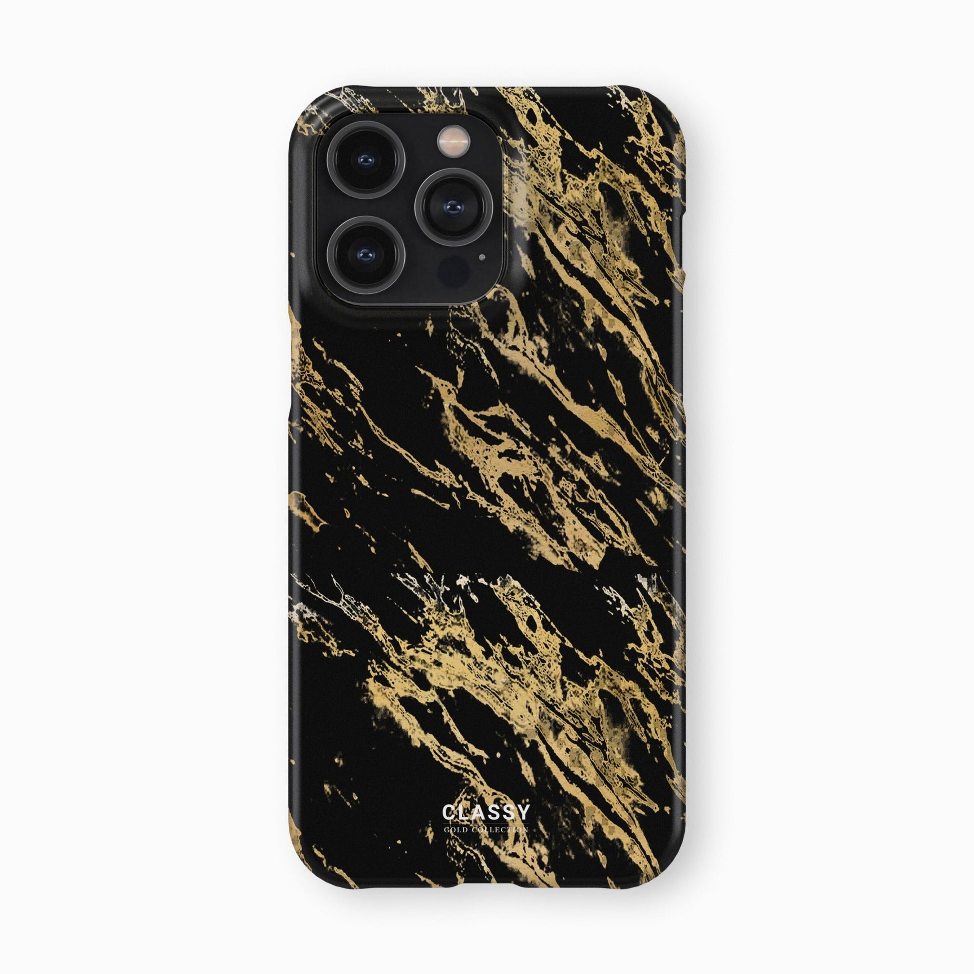 Black Snap Case with Gold Pattern front