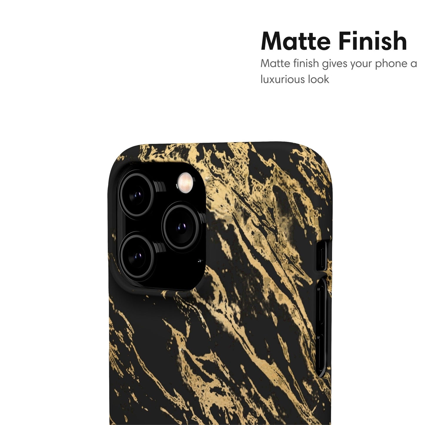 Black Snap Case with Gold Pattern matte