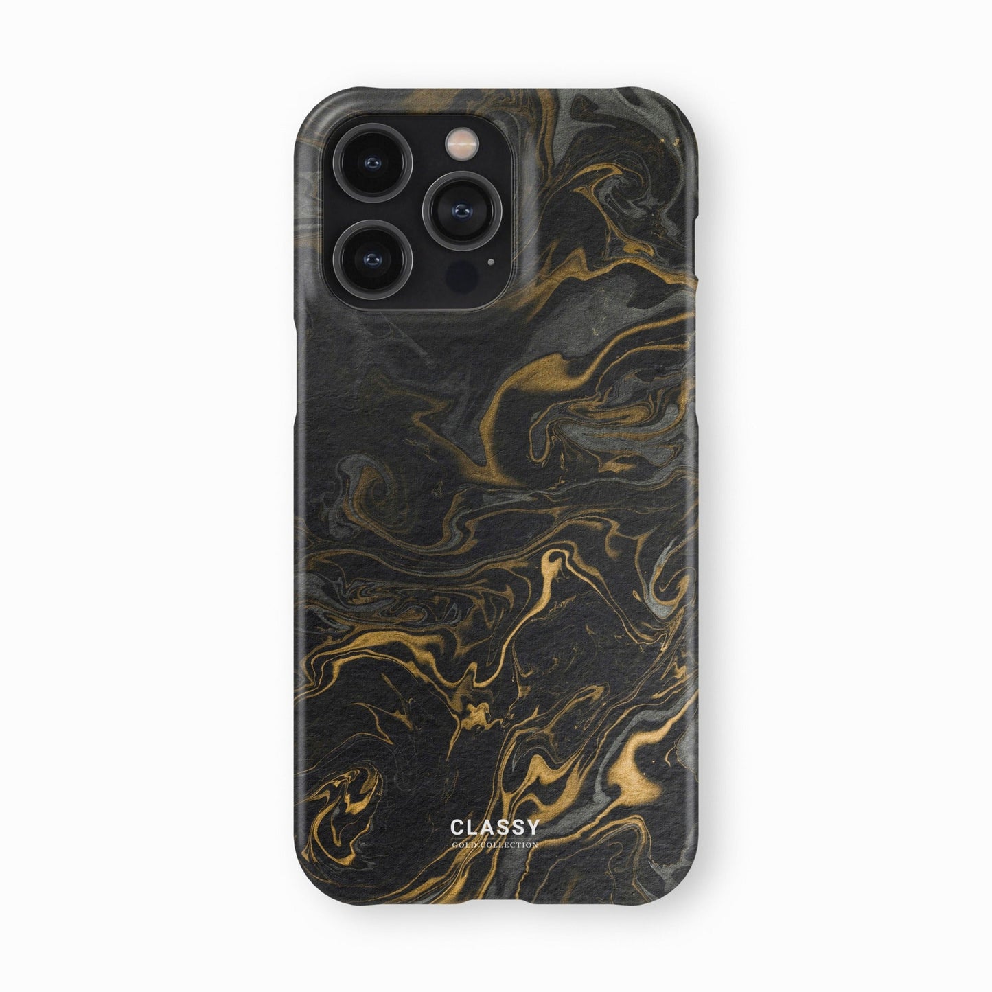 Black and Gold Marble Snap Case front