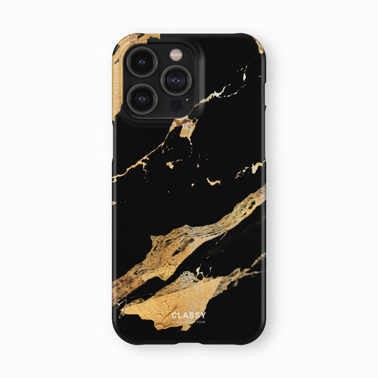 Black and Gold Marble Snap Case front