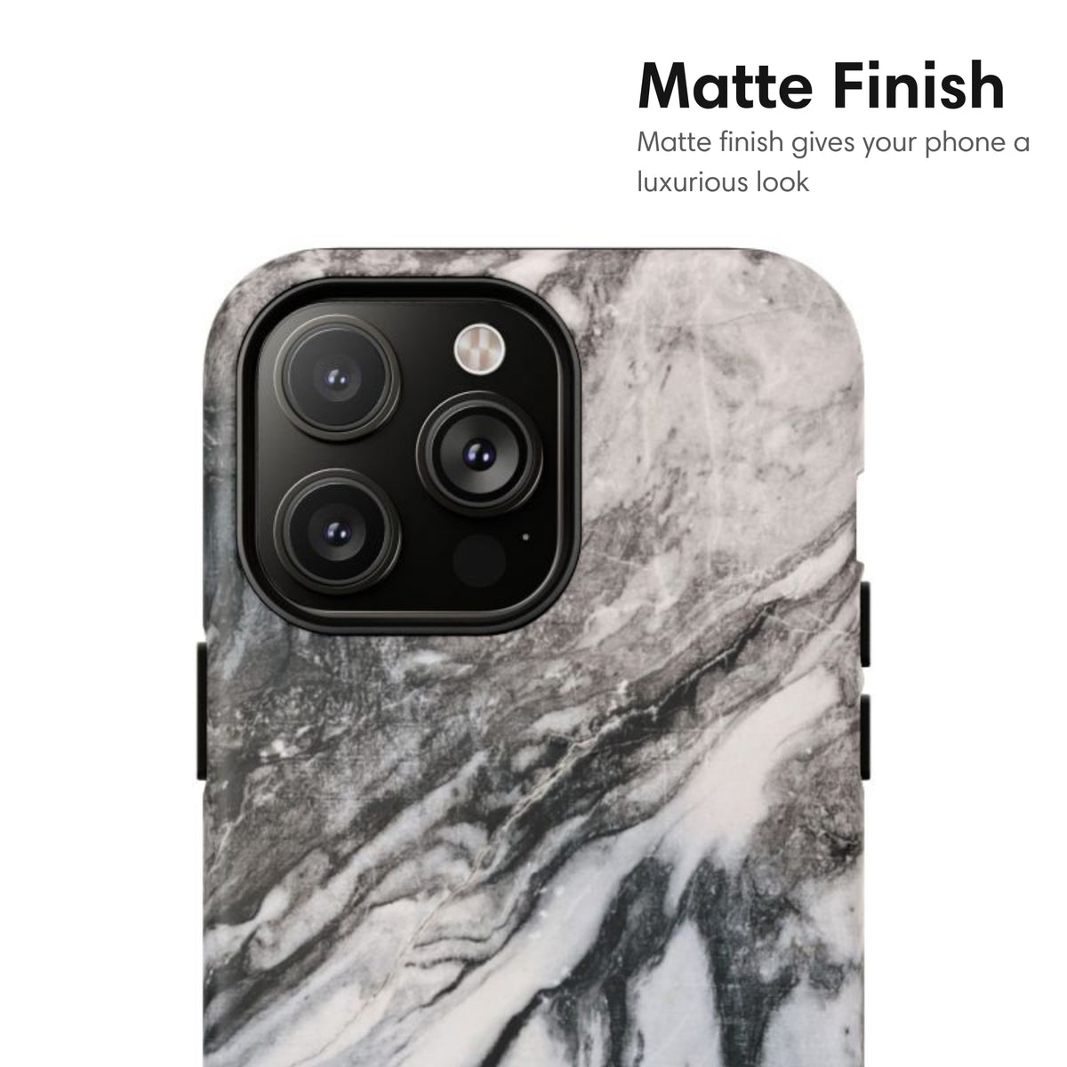Black and White Marble MagSafe Tough Case matte