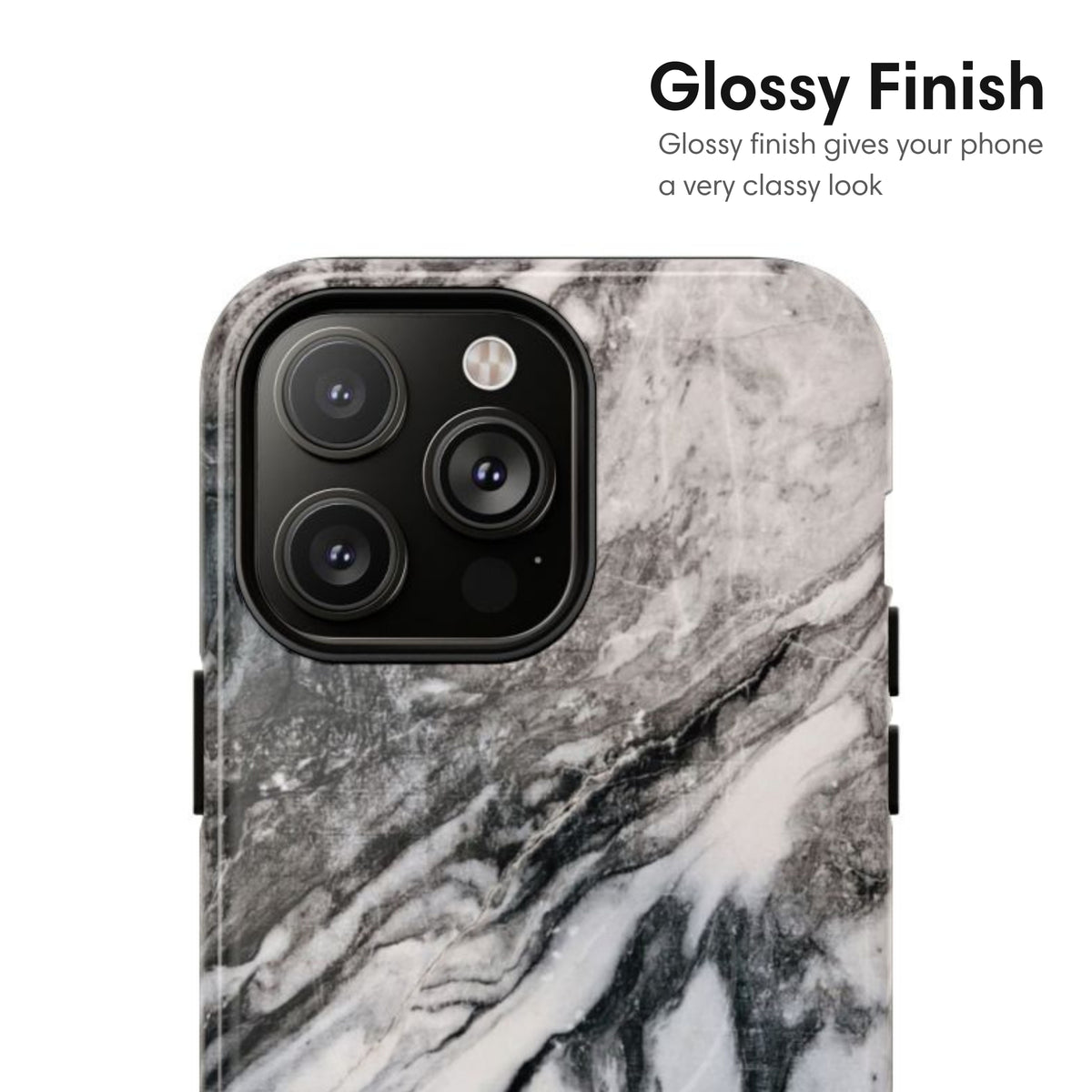 Black and White Marble MagSafe Tough Case glossy