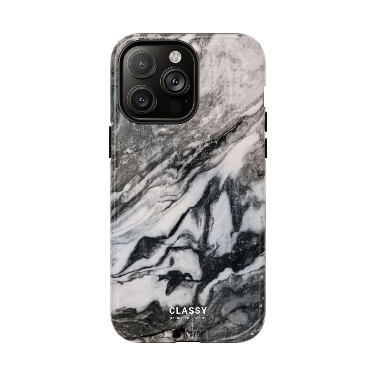Black and White Marble MagSafe Tough Case front