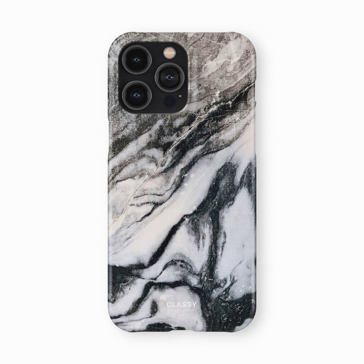 Black and White Marble Snap Case front