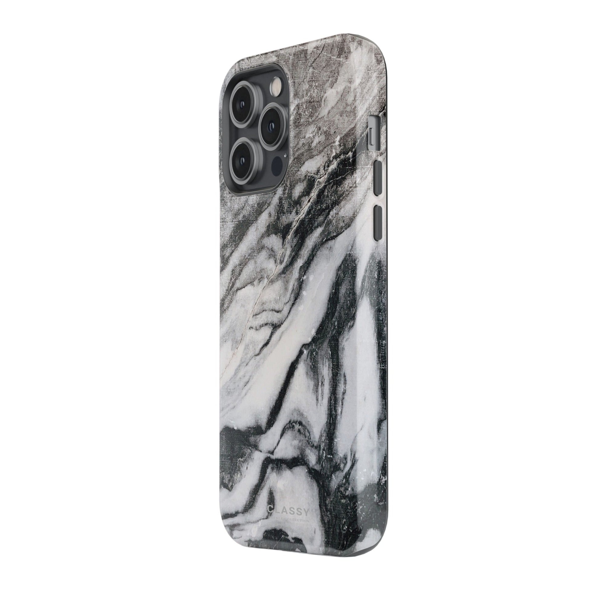 Black and White Marble Tough Case side