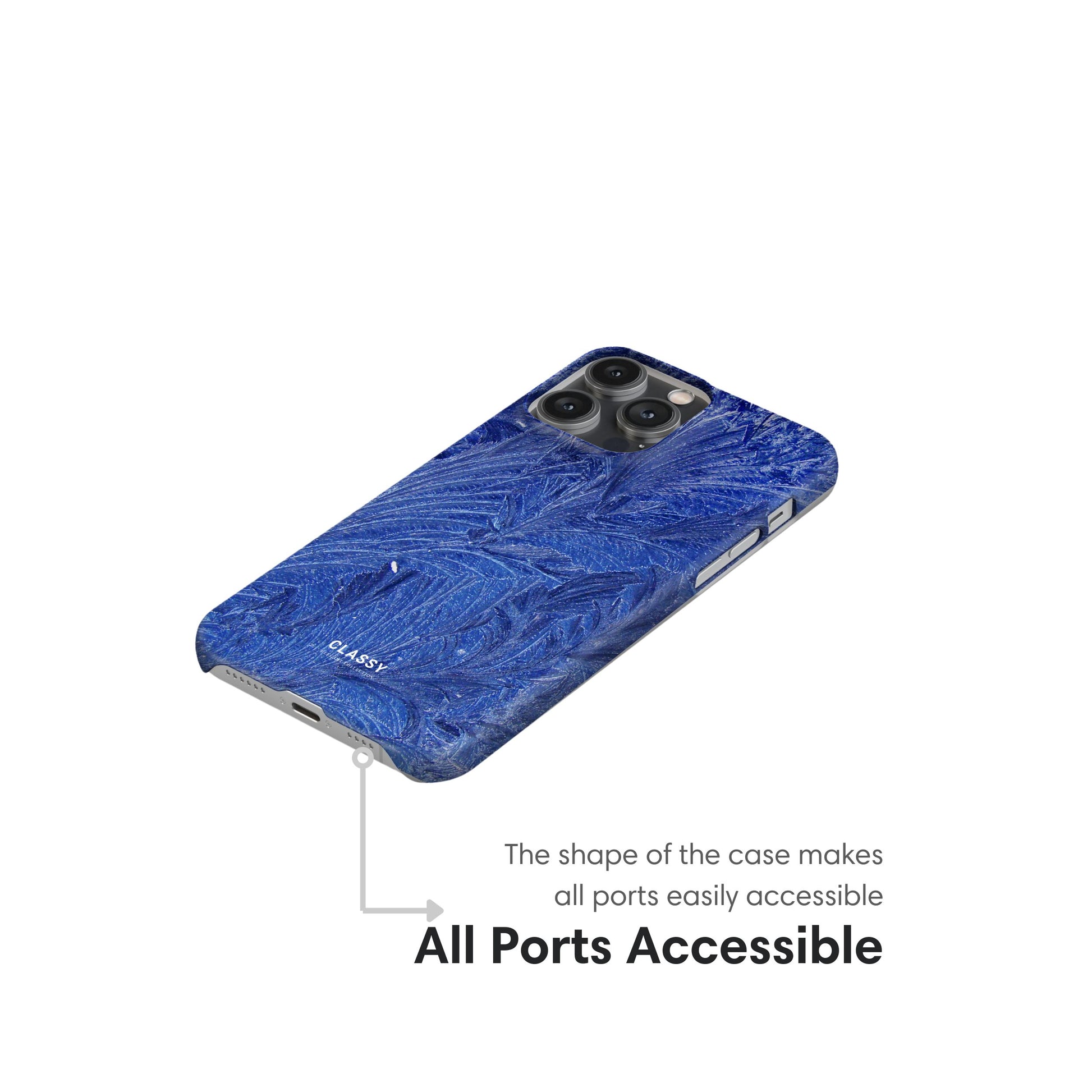 Blue Leaves Snap Case ports