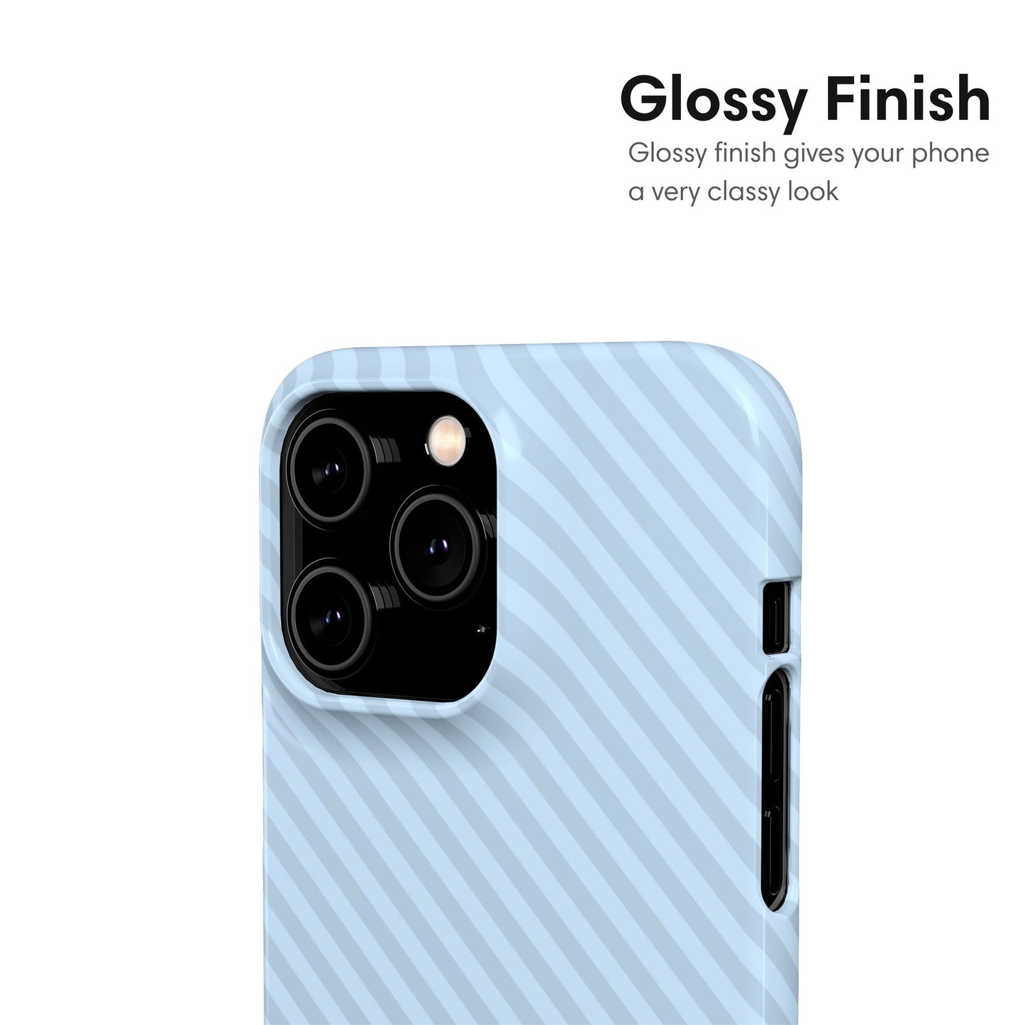 Blue Striped Snap Case glossy