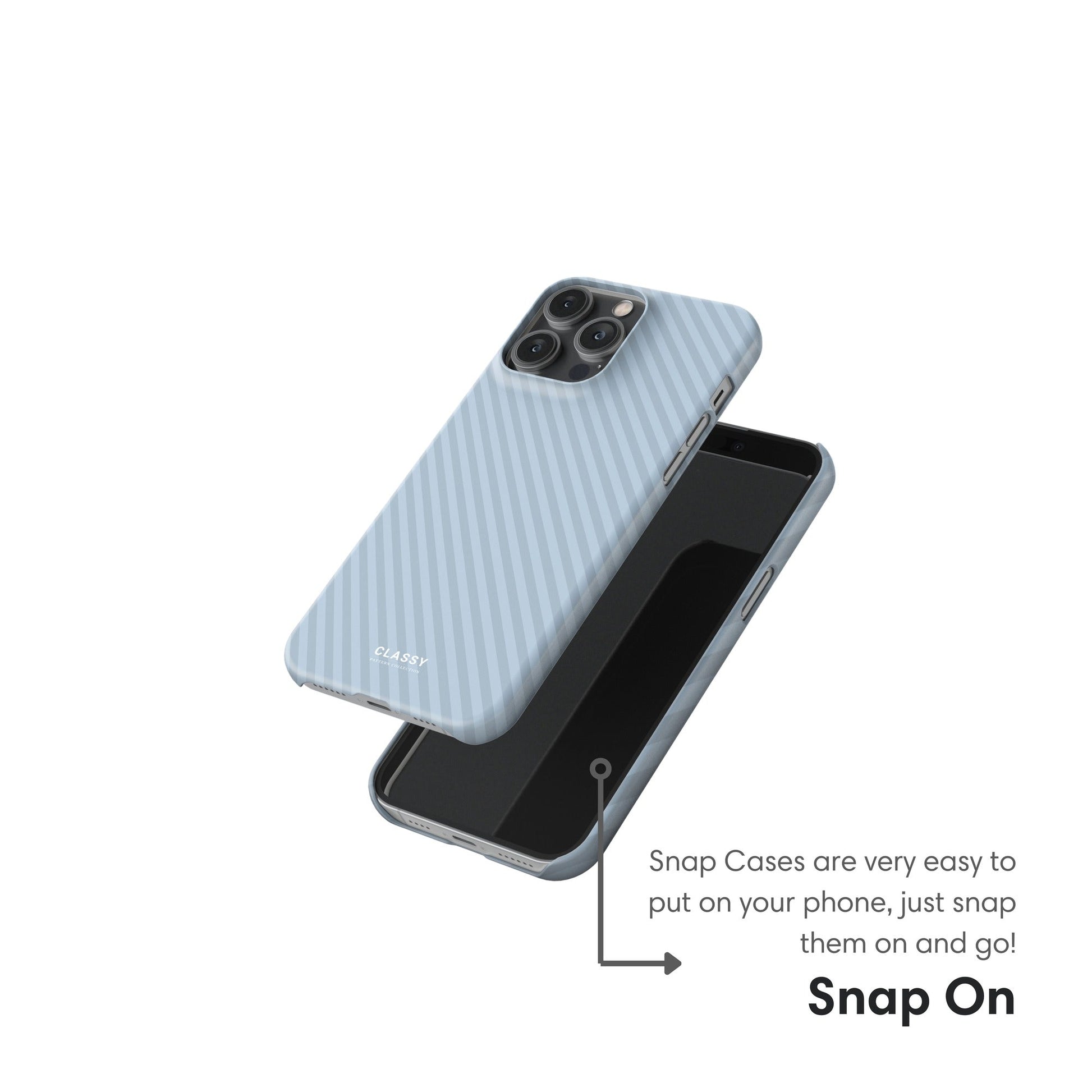 Blue Striped Snap Case snap on