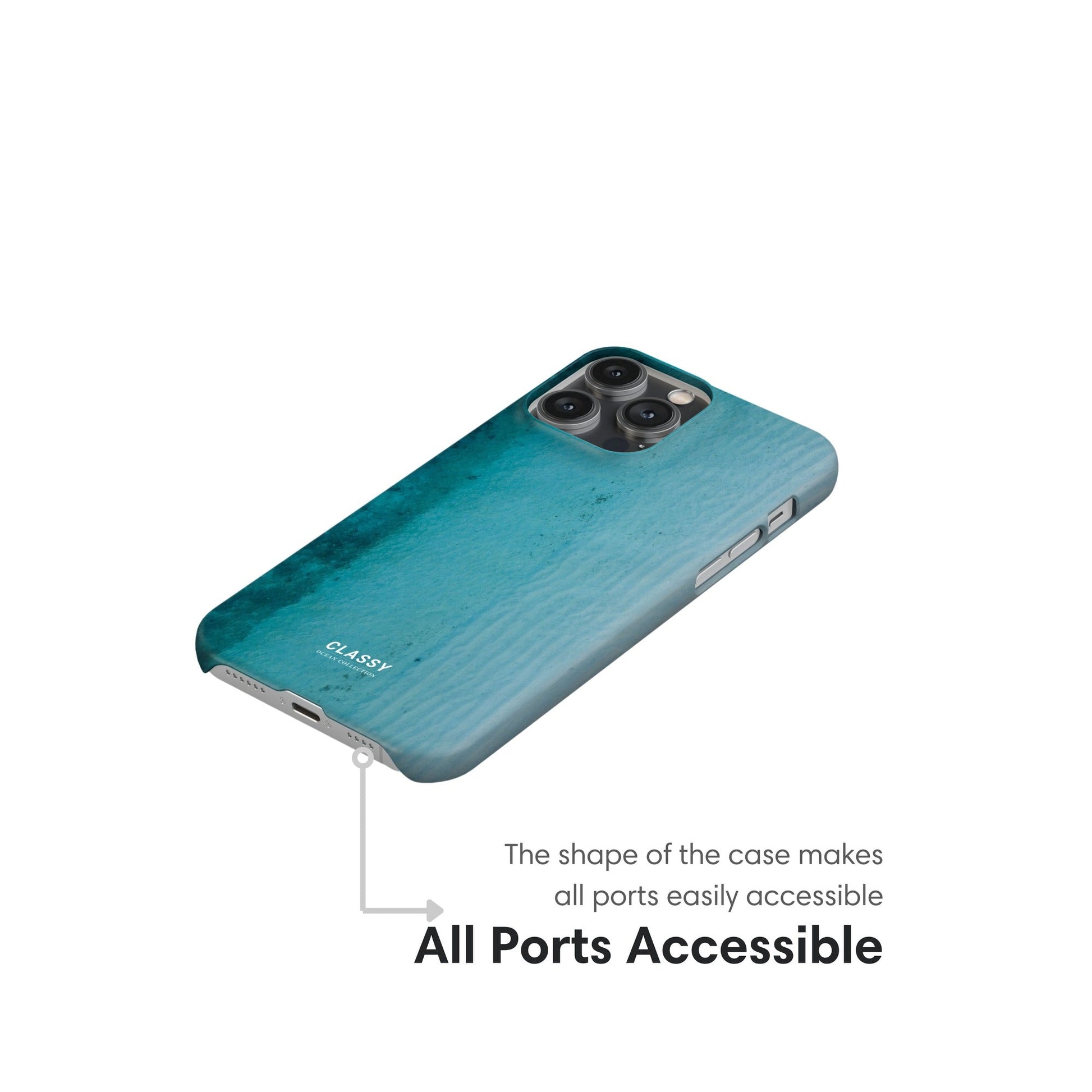 Calm Ombre Ocean Snap Case ports