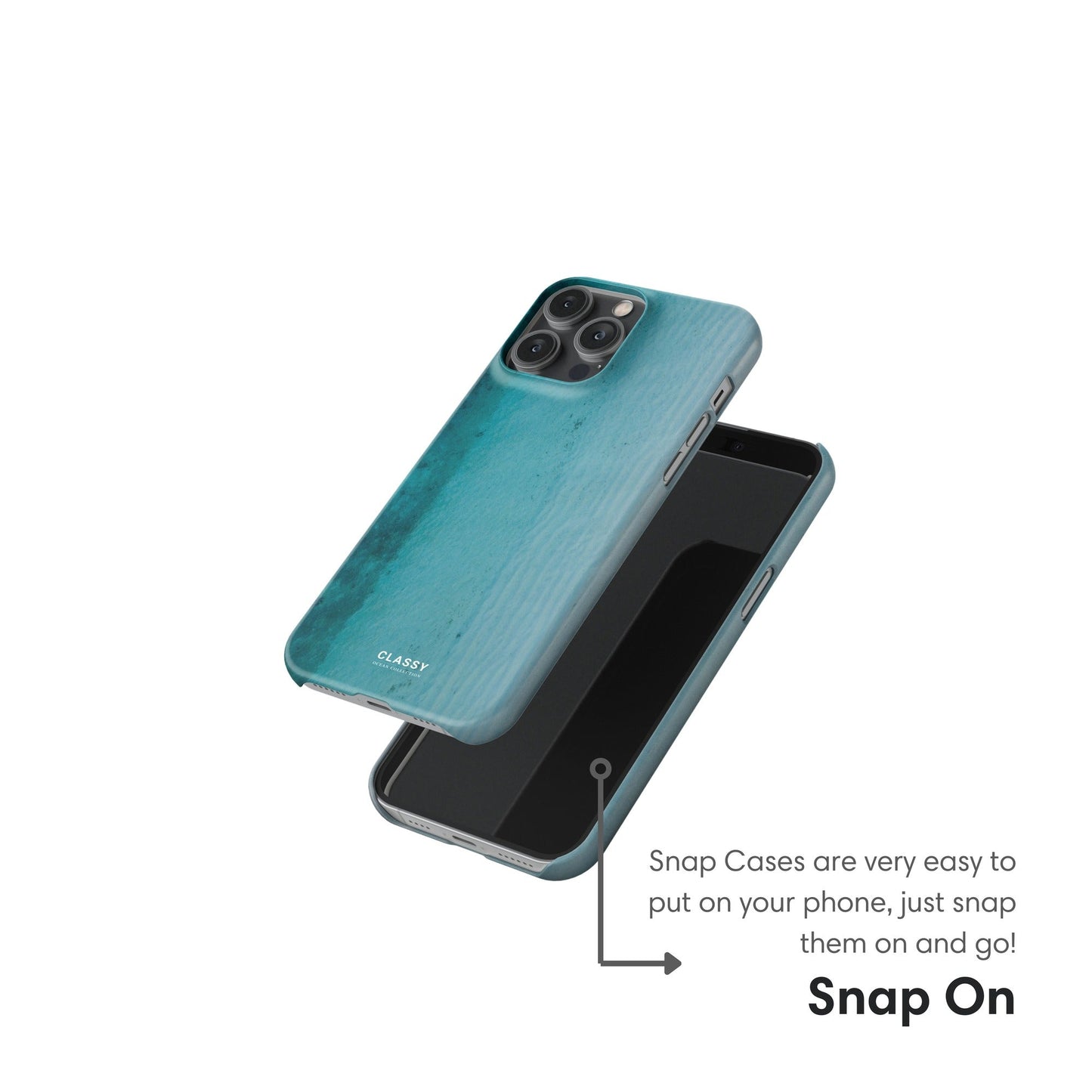 Calm Ombre Ocean Snap Case snap on