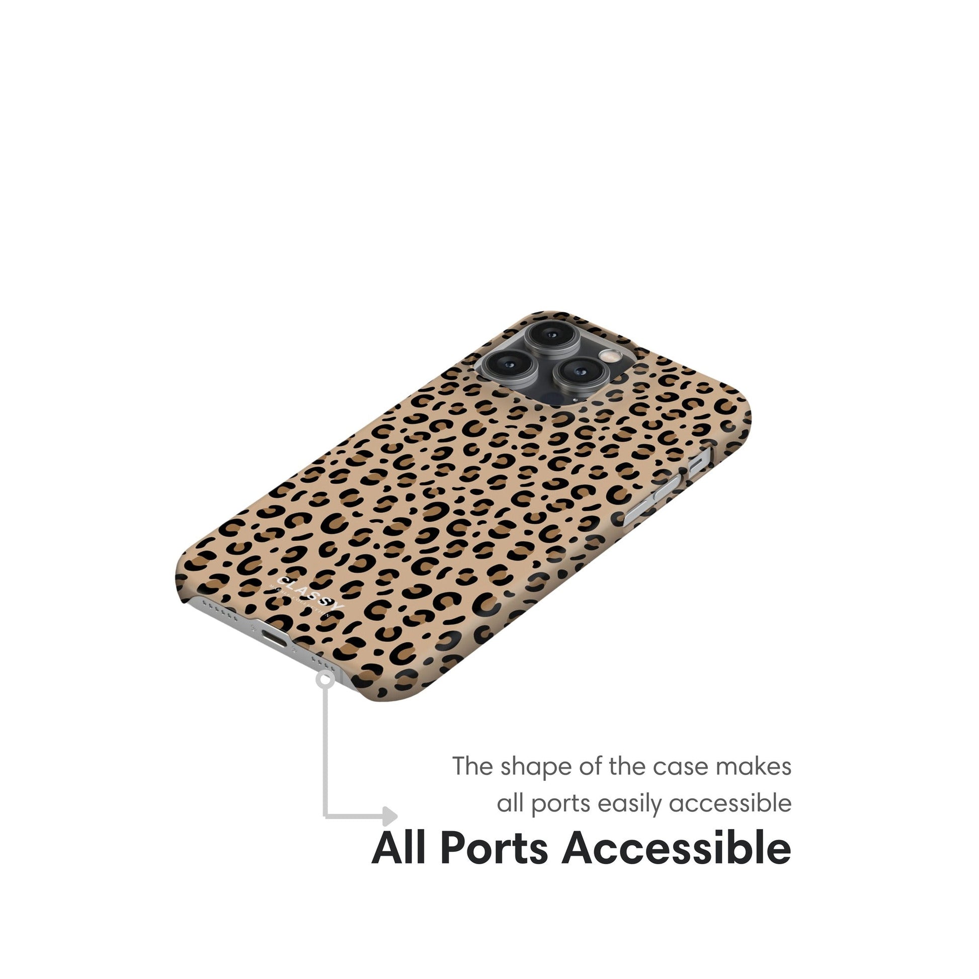 Cheetah Print Snap Case ports