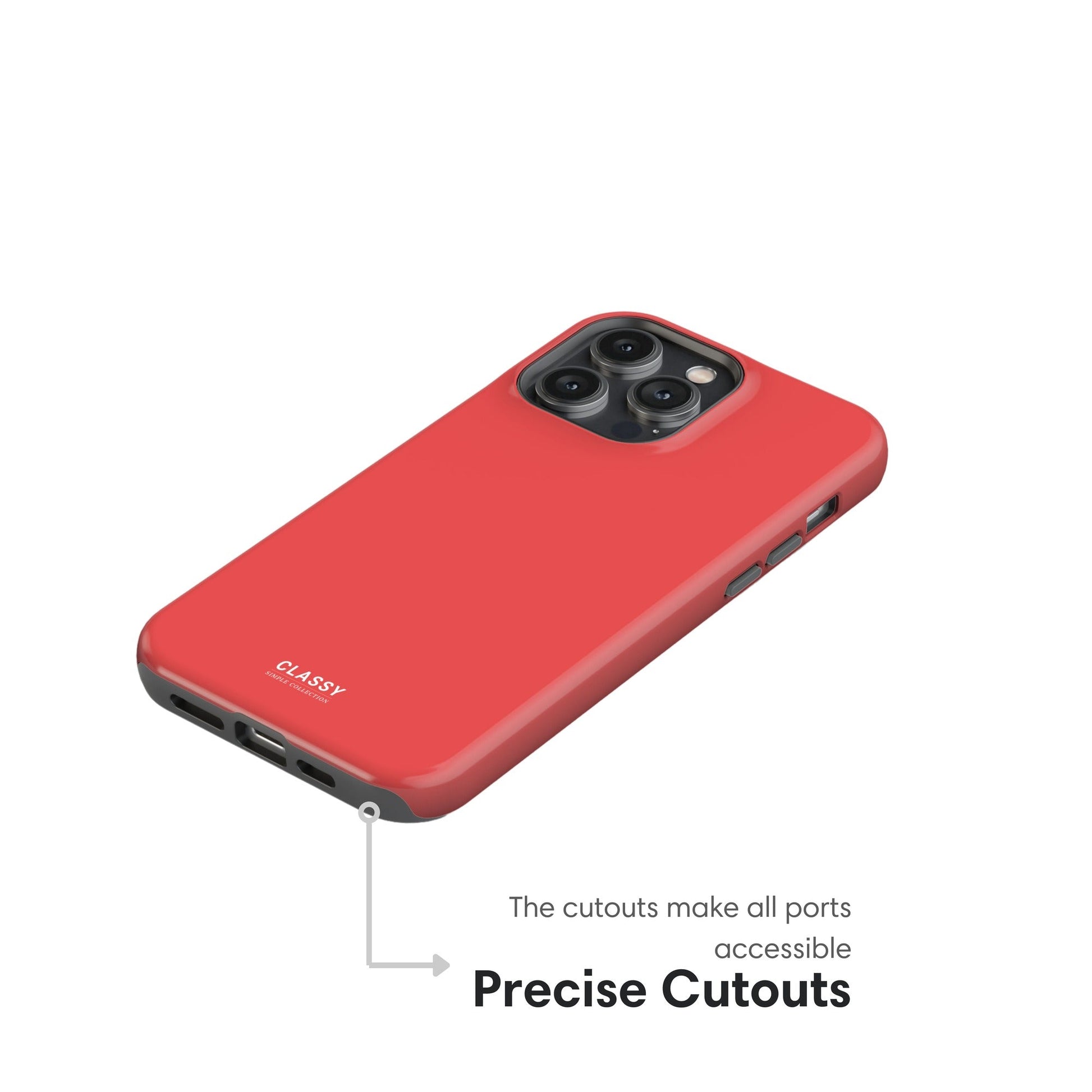 Coral Red Tough Case cutouts