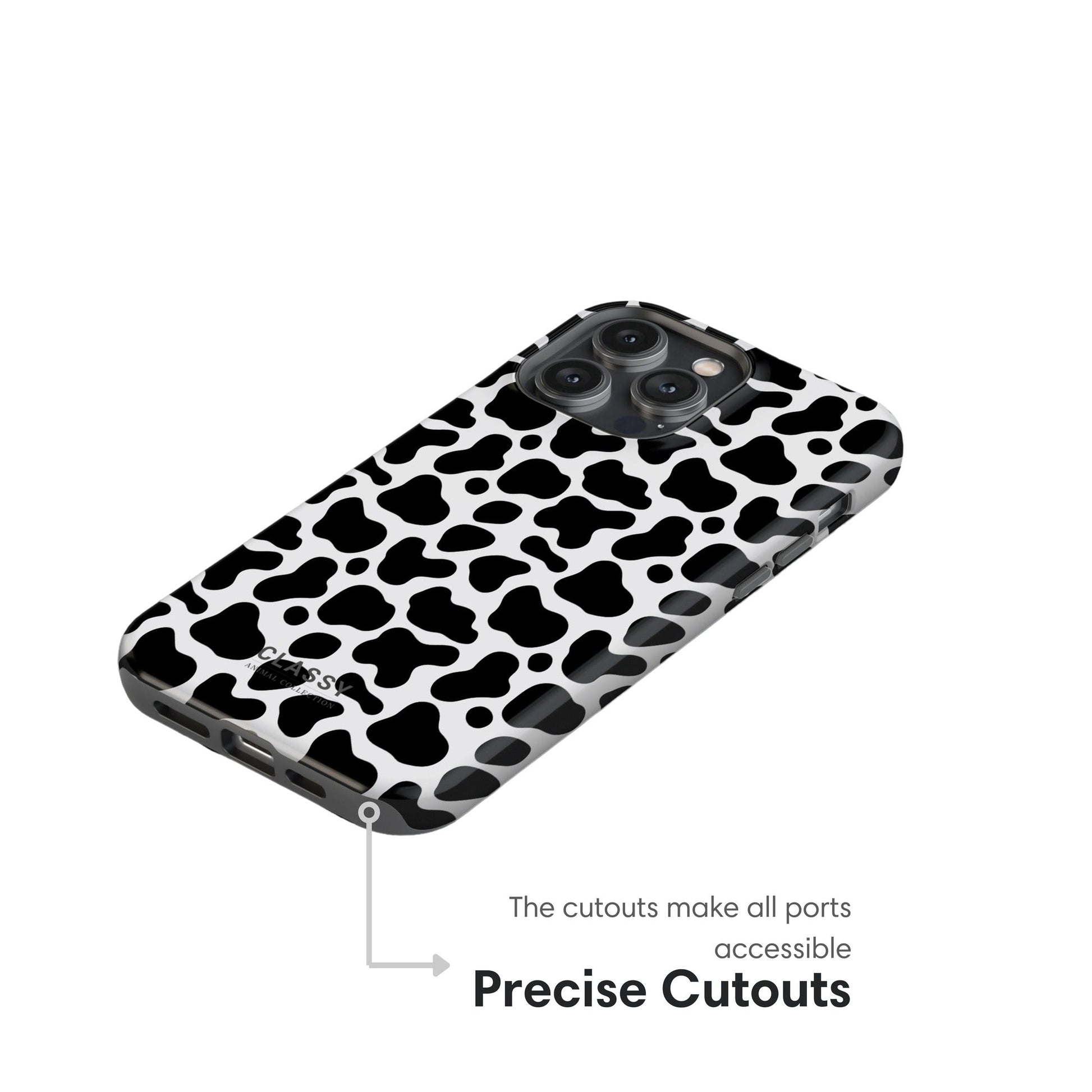 Cow Print Tough Case cutouts