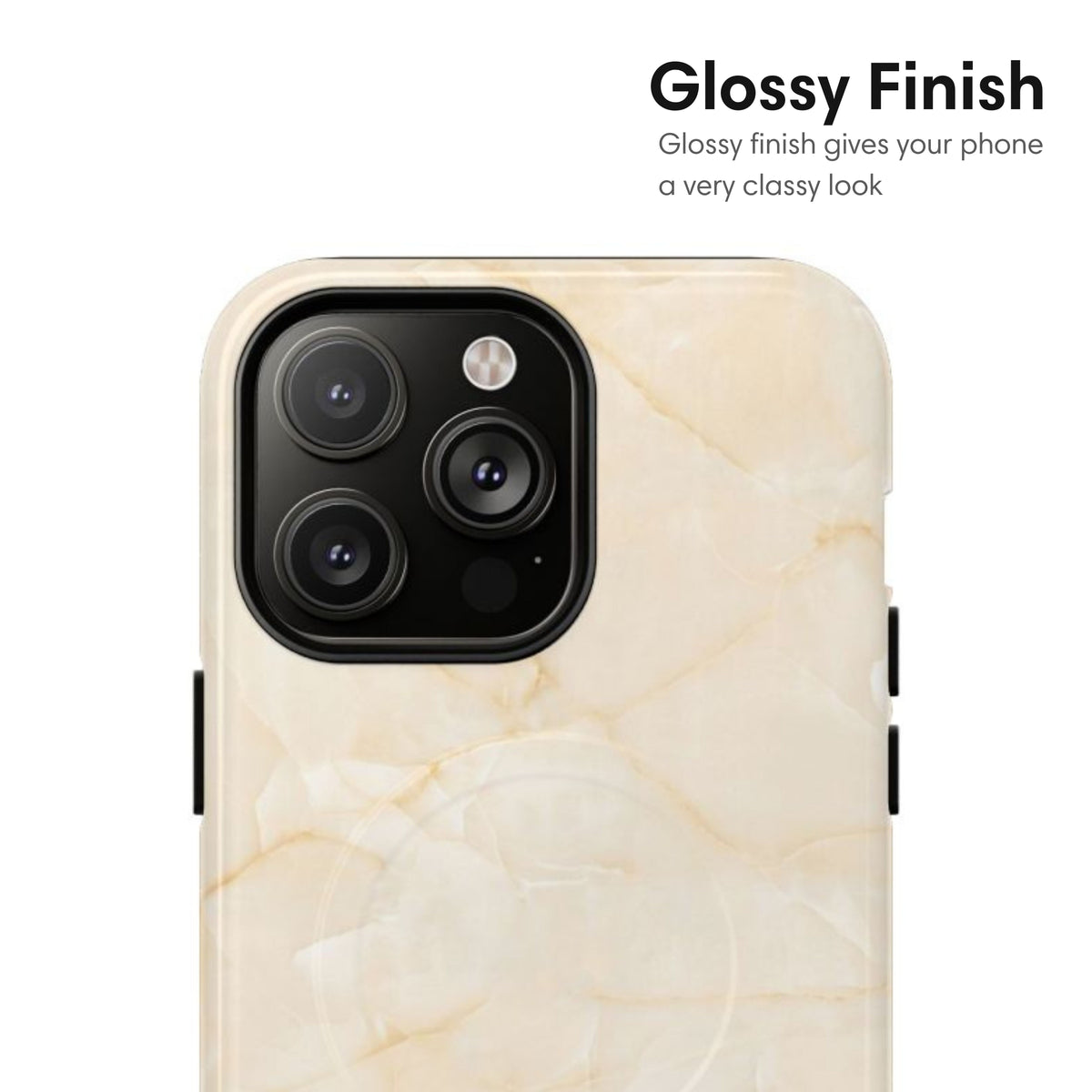 Cream Marble MagSafe Tough Case glossy
