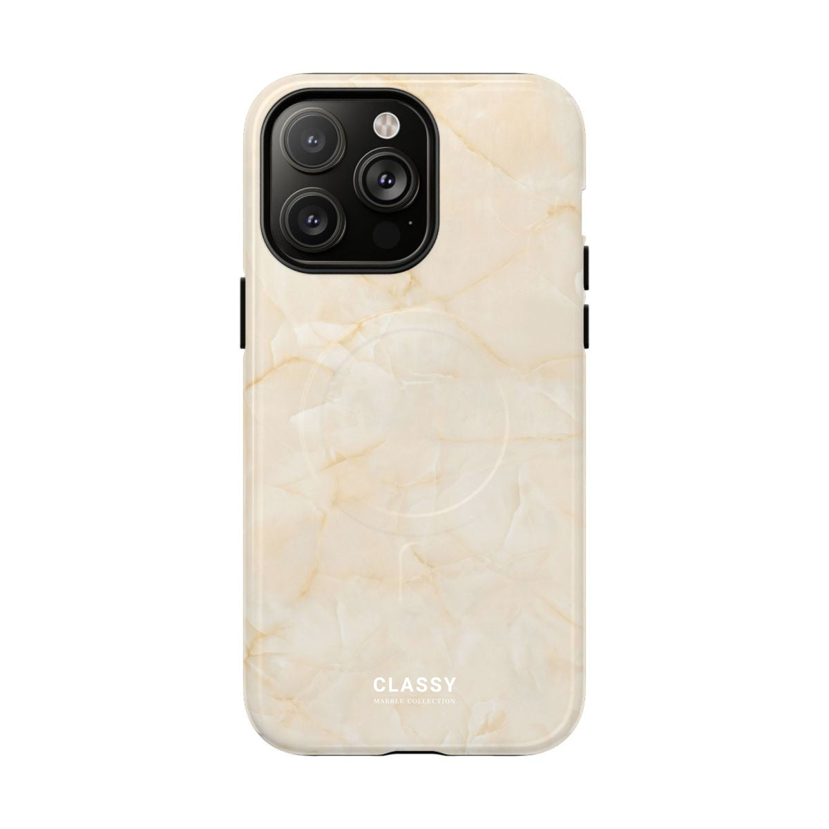 Cream Marble MagSafe Tough Case front