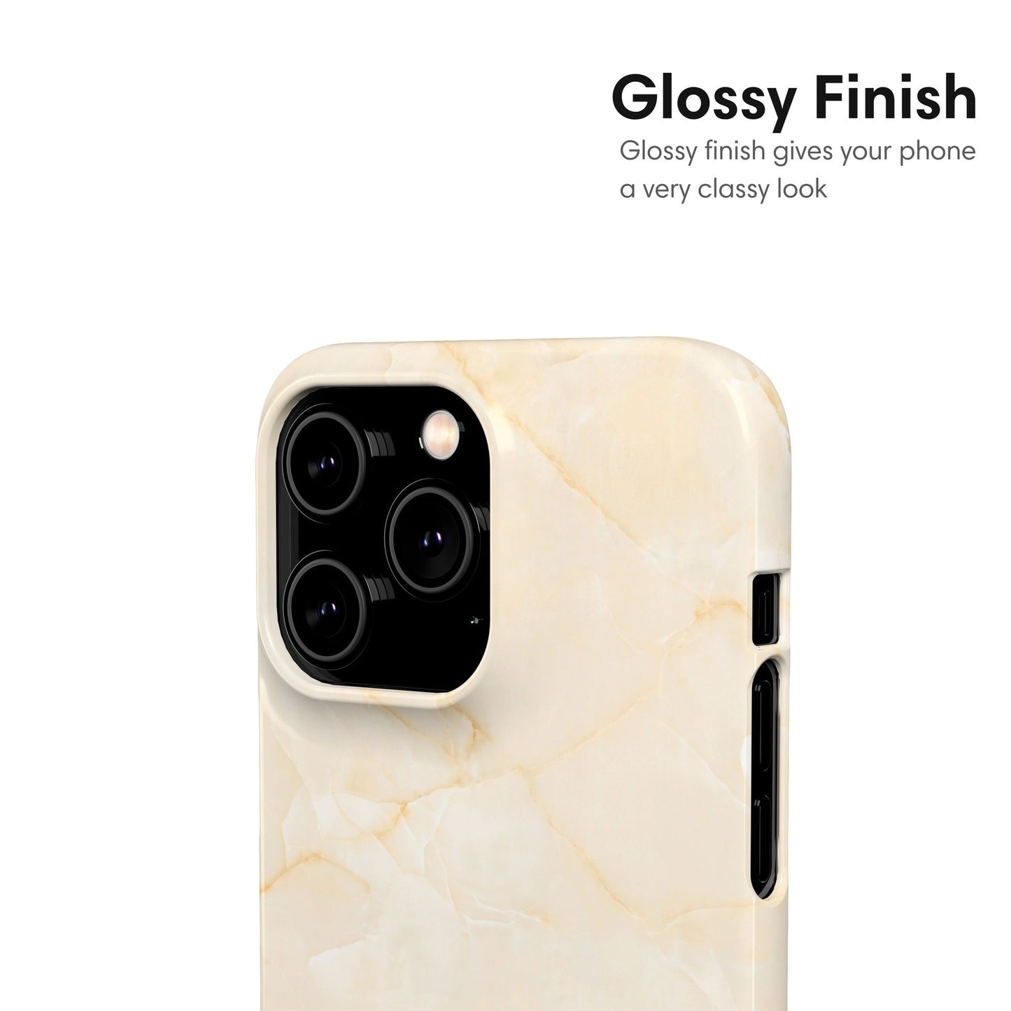 Cream Marble Snap Case glossy