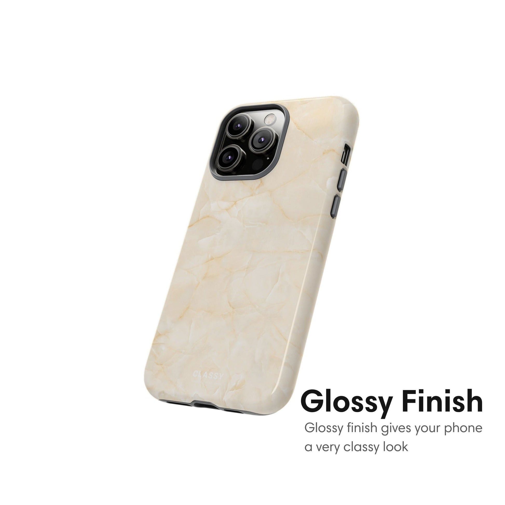 Cream Marble Tough Case glossy