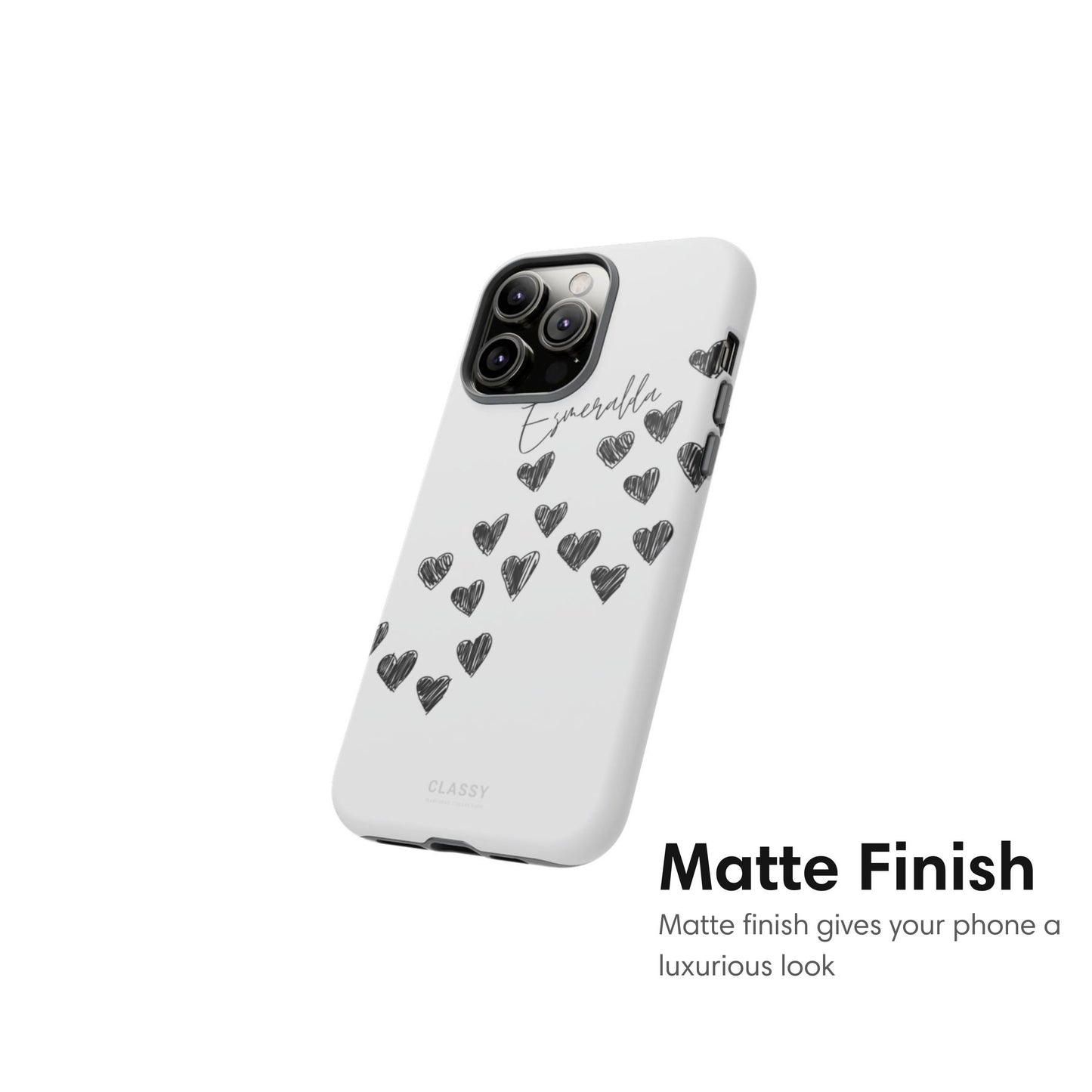 Custom Little Hearts Couple Tough Case - White matte