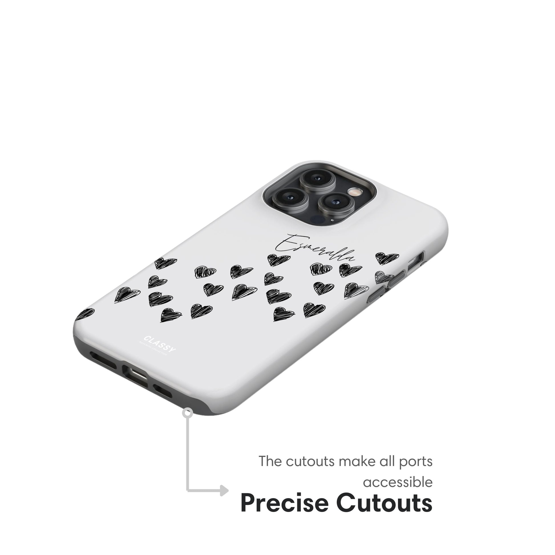 Custom Little Hearts Couple Tough Case - White cutouts