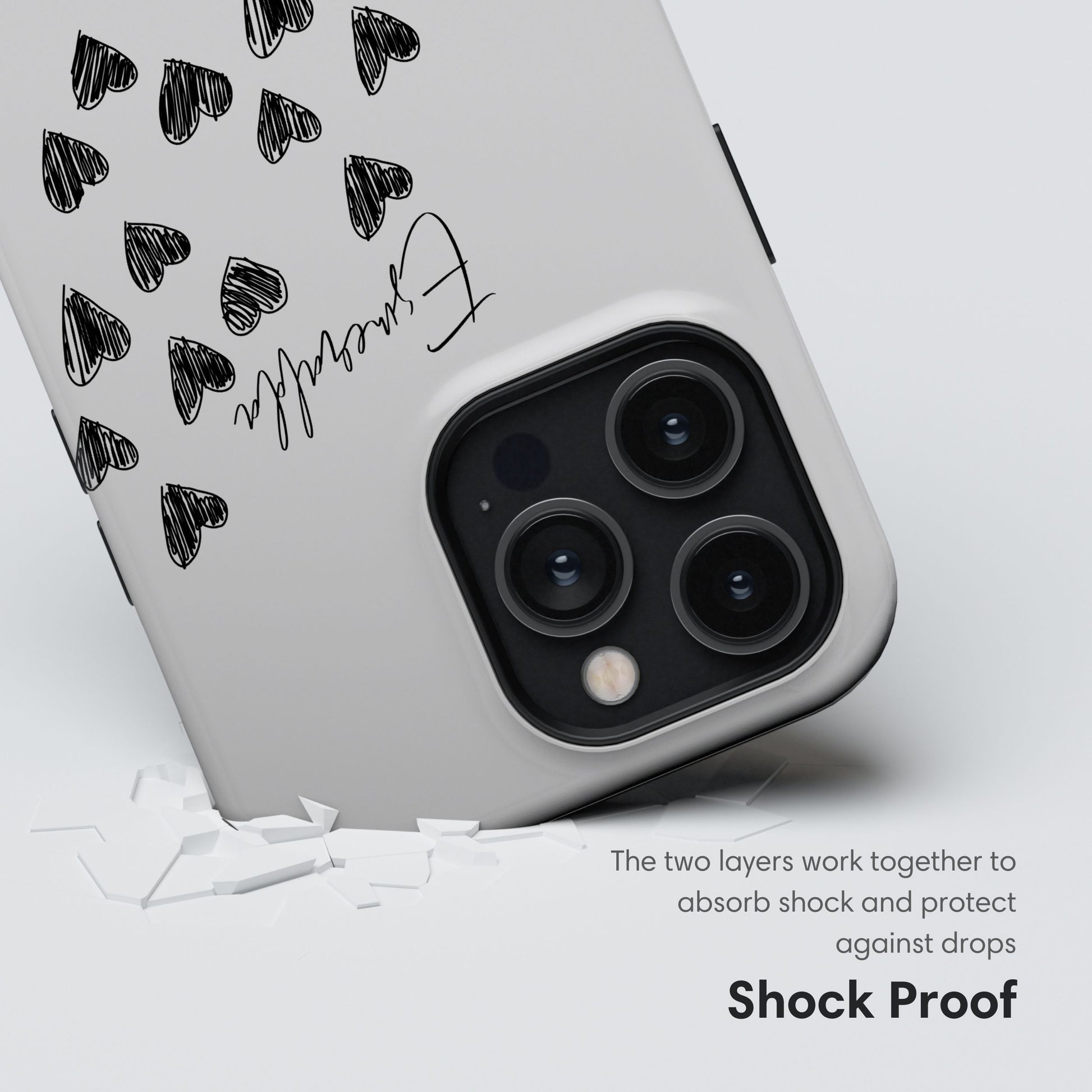 Custom Little Hearts Couple Tough Case - White shockproof