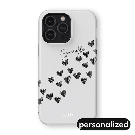 Custom Little Hearts Couple Tough Case - White front