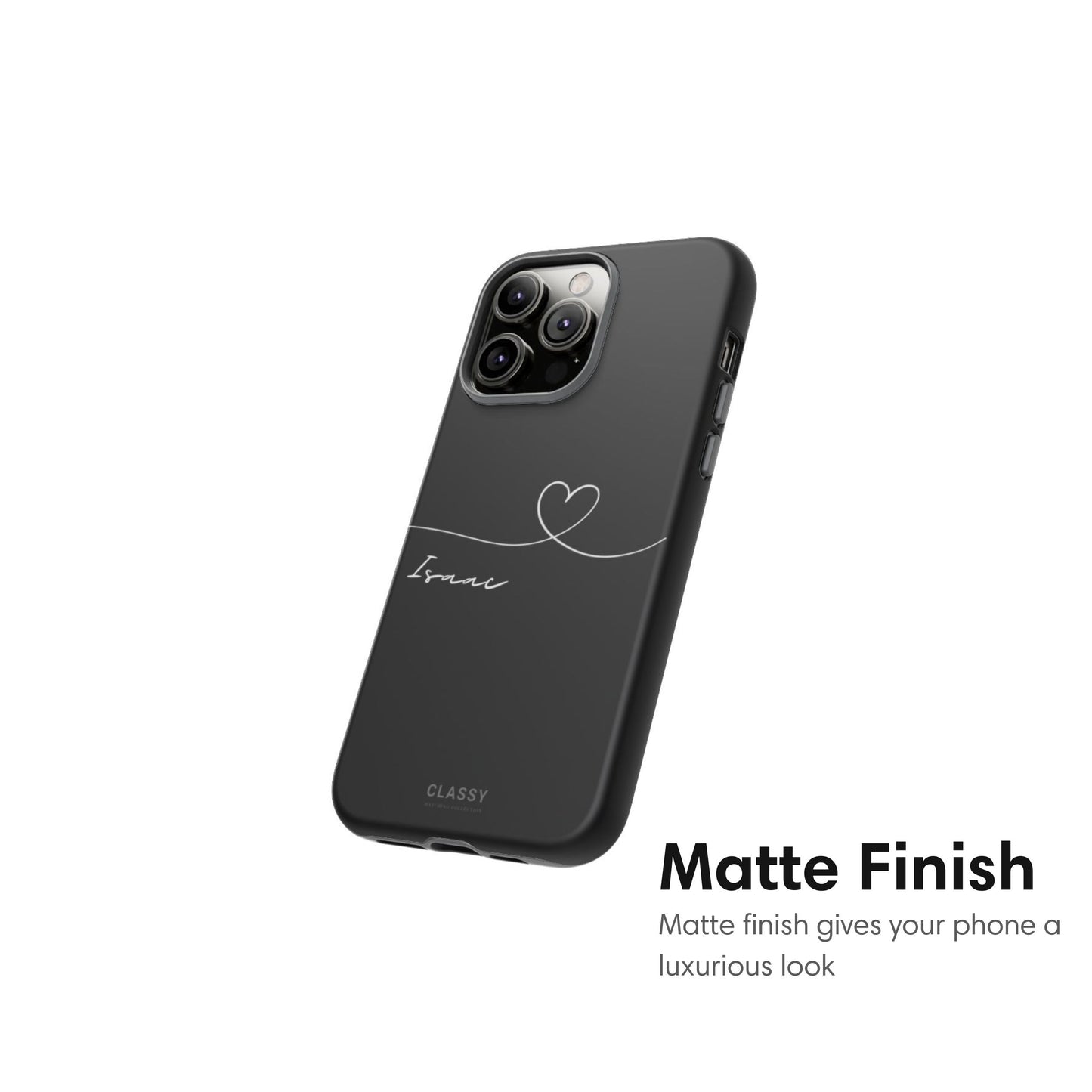 Custom Heart Drawing Couple Tough Case - Black matte