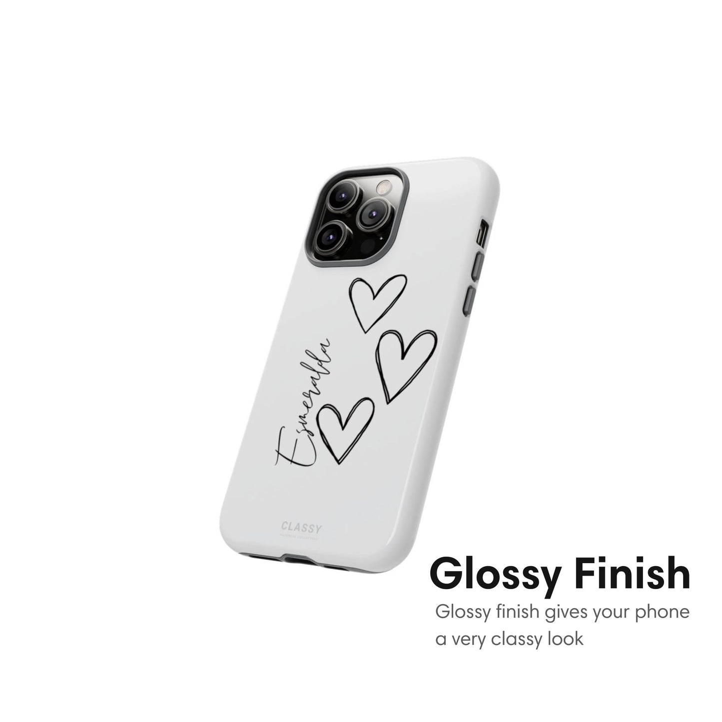 Custom White Couple Hearts Tough Case glossy