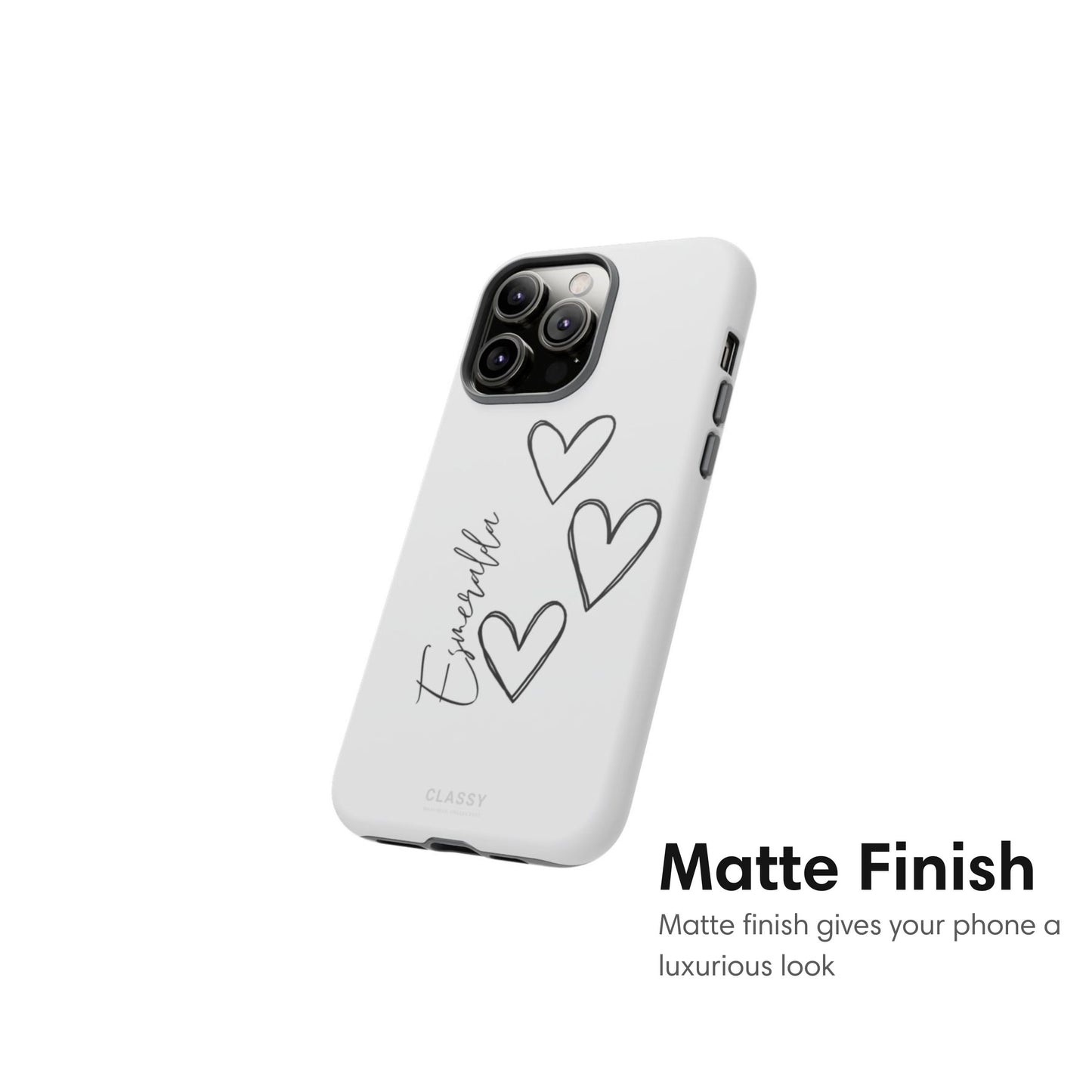 Custom White Couple Hearts Tough Case matte