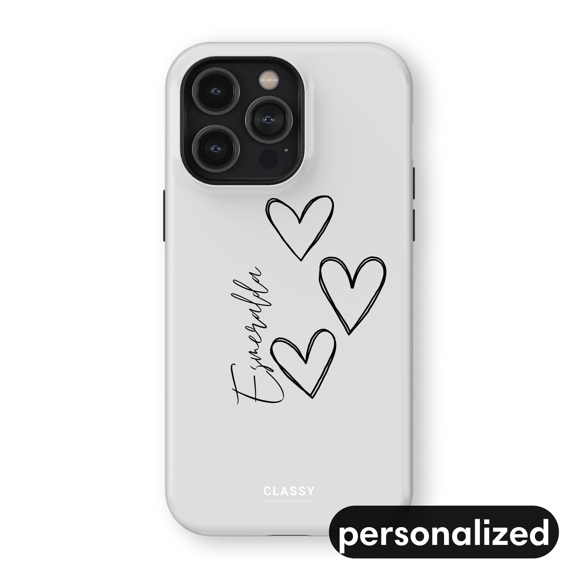 Custom White Couple Hearts Tough Case front