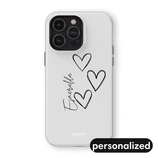 Custom White Couple Hearts Tough Case front