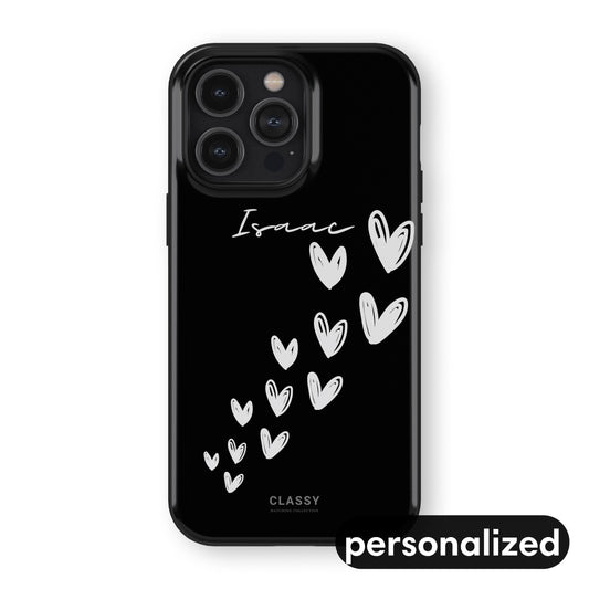 Custom Hearts Couple Tough Case - Black front