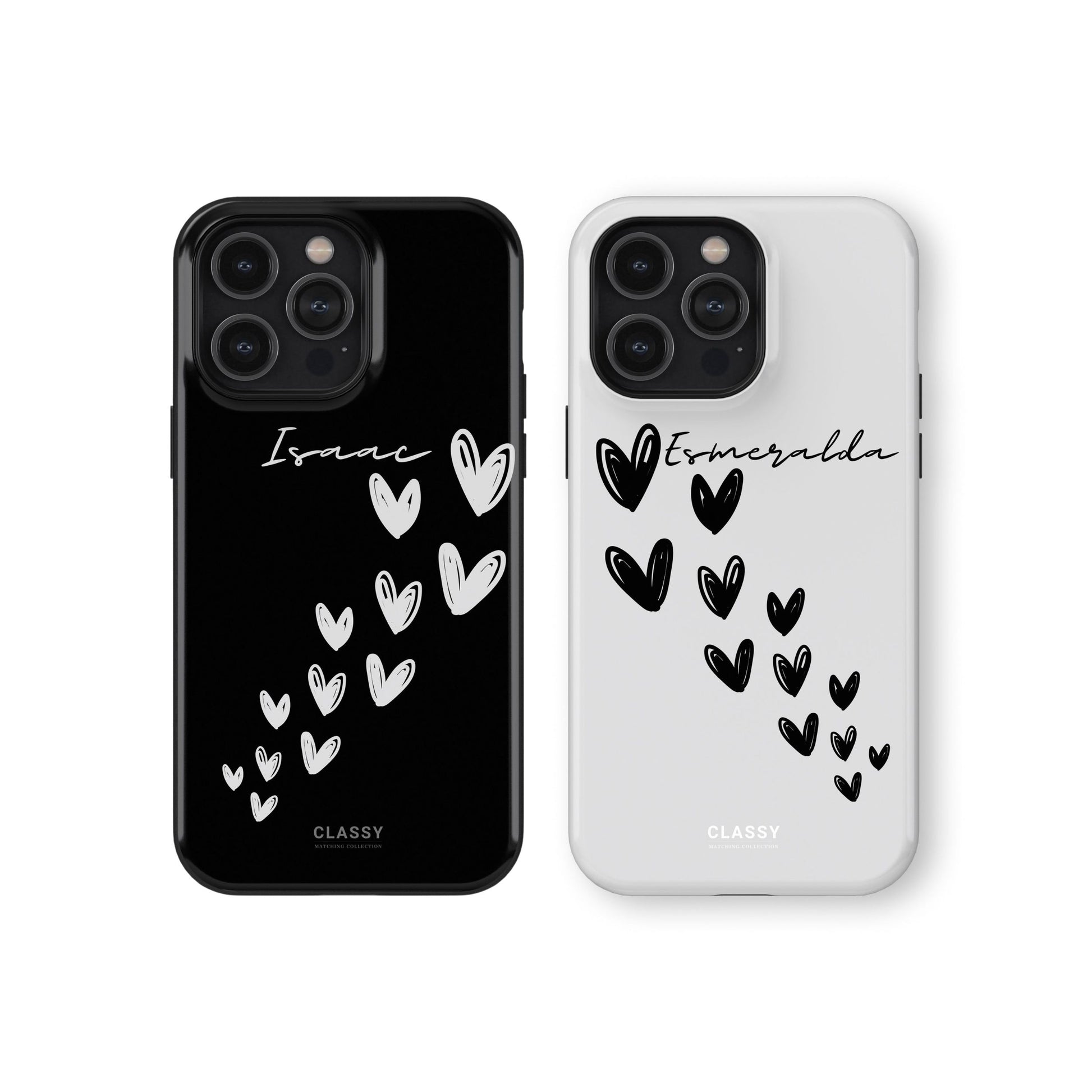 Custom Hearts Couple Tough Case - Black bundle